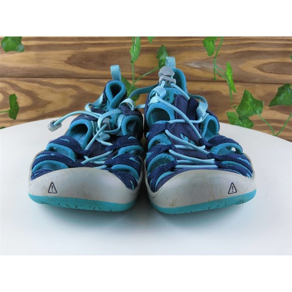 KEEN Sz 4 Shoes Girls Youth Strappy Blue Synthetic Drawstring - Picture 2 of 10